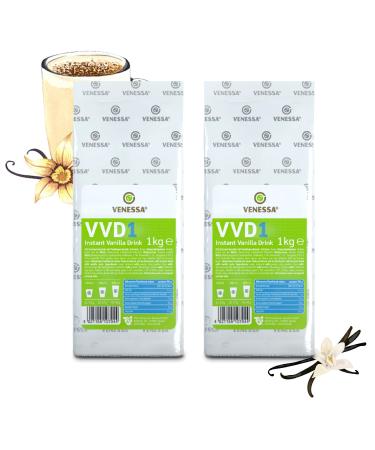 VENESSA Vanilla Drink VVD 1 - Pack of 2 x 1 kg - Creamy and soluble flavor - Vanilla milk powder for all automatic coffee machines - Office