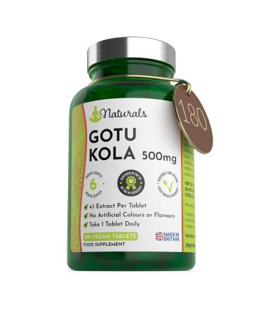 180 Gotu Kola Vegan Tablets for Adults - (6 Months Supply) 500mg Herbal Centella Asiatica for Stress & Anxiety - UK Manufactured