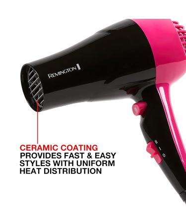Remington Compact Styler - Portable 1875W Hair Dryer with Ceramic Technology 2 Heat Settings & Cool Shot - Perfect Travel Size Blow Dryer - Buy Online on GoSupps.com