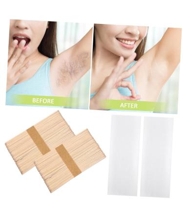 Beavorty Wax Paper Strips - 200 STK for Hair Removal | Wooden Spatula Wax Sticks & Stencils - Perfect for Face & Body Waxing - Buy Online on GoSupps.com