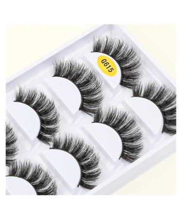 UAMOU 2/20/100 Boxes Mink Lashes Eyelashes 5 pairs Natural Curly Fake Eyelashes Thick Maquiagem Lash Extension Makeup Tools Cheerfully (Color : 5 pairs G615 Size : 10 boxes)