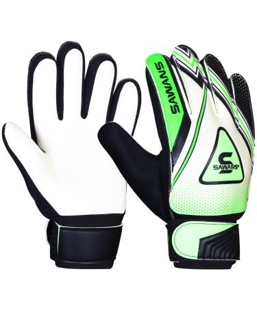 Football goalkeeper gloves for boys children adolescents adults football goalkeeper finger support wrist junior non-slip palm for 6 to 9 years old black/green - Buy Online on GoSupps.com