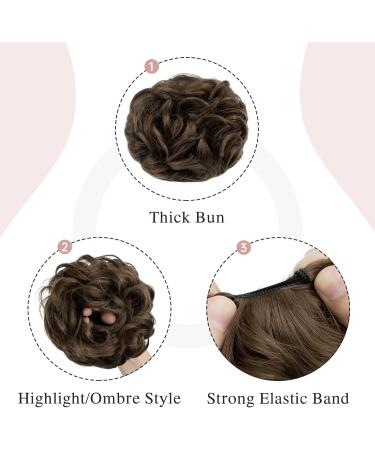 Dark Ash Brown Messy Bun Hair Piece for Women - 55g Fake Hair Scrunchies - Buy Online on GoSupps.com