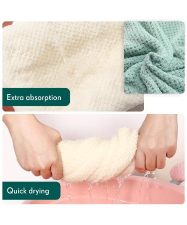3 Pack Microfiber Hair Towel Set - Absorbent Hair Turban for Quick Drying - Ideal for Women & Men with Long, Curly Hair - Pink, Green, White - Buy Online on GoSupps.com