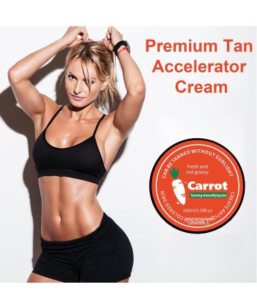 Tanning Accelerator Cream - Sunbed Cream with Carrot - Sunbed Tanning Accelerator - Carrot Tan Enhancers & Accelerators - Achieve a Natural Tan with Natural Ingredients - 100g - Buy Online on GoSupps.com