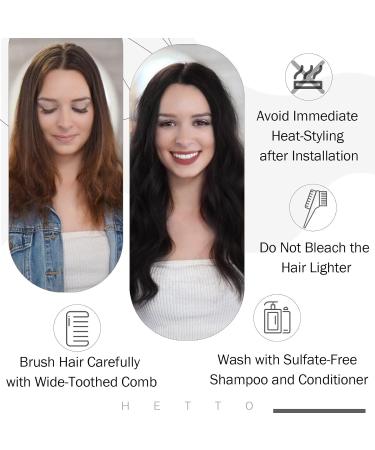 Buy Hetto Real Hair Extensions - 100g Remy Human Hair Brick Extensions #1 Black 55cm - Premium Quality - Buy Online on GoSupps.com