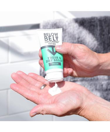 Below The Belt Grooming Fresh & Dry Ball Intimate Deodorant and Anti Chafing Cream For Men Protects against Sweat Odour and Chafing Fresh Scent 3 x 75ml Fresh 75 ml (Pack of 3) - Buy Online on GoSupps.com