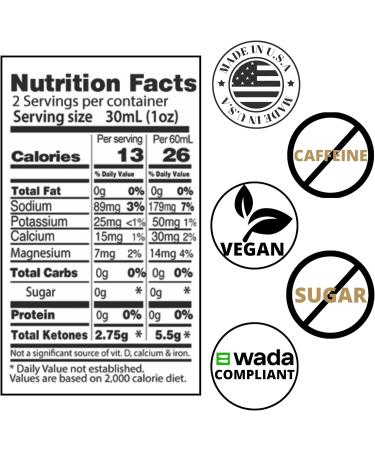 KetoneAid KE1 Ketone Ester Drink | Ready to Drink with 60% D-BHB Ketone Ester and 40% Reduced Salt Ketone Salt | No Sugar  No Caffeine | 2 Serving Per Bottle (1 Count) 2 Fl Oz (Pack of 1) - Buy Online on GoSupps.com