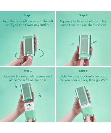 Wild - Natural Refillable Deodorant - Vegan & Eco-Friendly - Aluminum Free - Long Lasting Protection - Natural Ingredients - Starter Kit - Aqua Case Fresh Cotton & Sea Salt Refill - 1.4oz Fresh Cotton & Sea Salt 1.41 Ounce (Pack of 1) - Buy Online on GoSupps.com