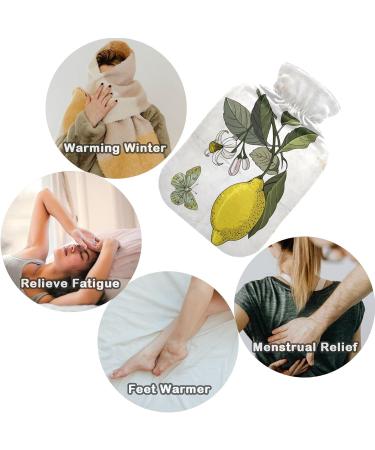 Naanle Vintage Flower Lemon Hot Water Bottle 1L | Transparent Cover for Pain Relief & Therapy - Ideal for Bed Hands & Feet - Buy Online on GoSupps.com