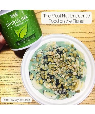 Maju Spirulina Powder - Microcystin Free, USA Grown, Non-Irradiated, Non-GMO - Vegan Green Protein 8oz - Pesticide-Free Superfood - Buy Online on GoSupps.com