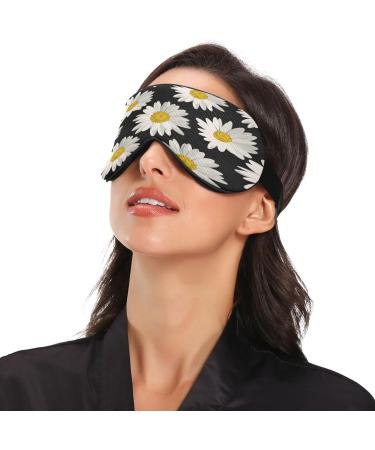 WELLDAY Black Daisy Sleep Mask - Adjustable Eye Shade Cover for Men and Women - Buy Online on GoSupps.com