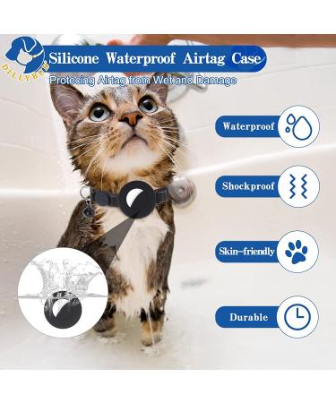 DILLYBUD 2 Pack Reflective AirTag Cat Collar Holder with Bell | Waterproof Silicone Case | Compatible with Apple AirTag | Small Pets Puppy Kitten | Solid Black Leather - Buy Online on GoSupps.com
