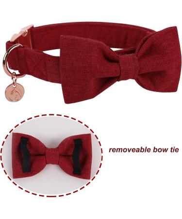 Dogwong Christmas Red Dog Collar with Removable Fly | Adjustable & Comfortable Pet Gift for Small & Medium Dogs | X-Large Size - Buy Online on GoSupps.com