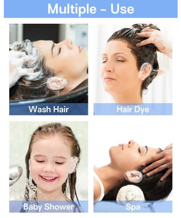 200 Pack Disposable Ear Covers for Shower - Waterproof Plastic Ear Protectors - 15cm Ear Shower Caps for Hair Dye - Buy Online on GoSupps.com