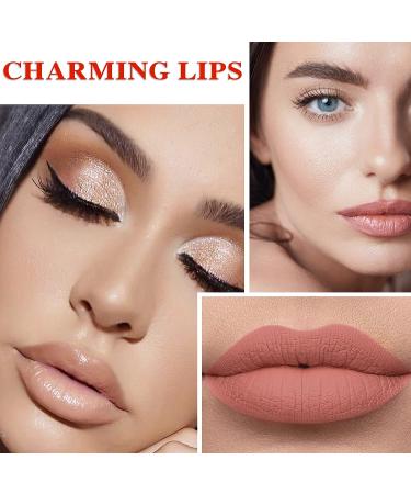 QIUFSSE 6Pcs Matte Nude Lipstick Set - Long Lasting Waterproof Lip Gloss for Women - Buy Online on GoSupps.com