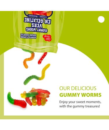 Lady Sarah Gummy Worms Assorted Flavours - Bulk Gummy Candy | Smart Choice from Lady Sarah Variety Sweets - 240 Grams (2 Candy Bags x 120G) Gummy Worms Candy 240g - Buy Online on GoSupps.com