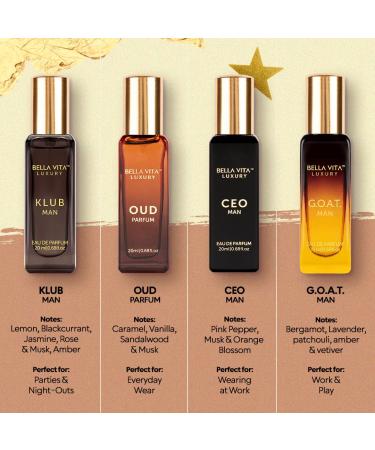 Men's Luxury Perfume Gift Set (4 x 0.68 fl. oz.) | Gifts for Men | Klub Oud CEO Goat Perfume | Masculine Woody Citrusy Aromatic perfumes for men - Buy Online on GoSupps.com