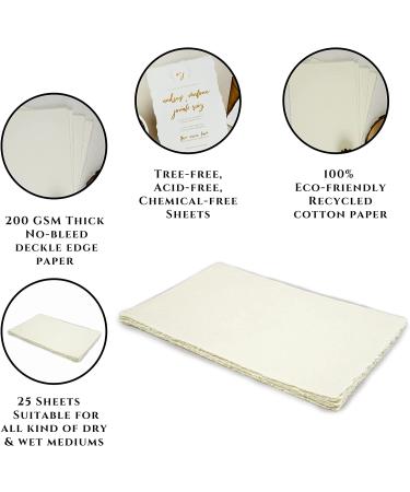 Watercolor Paper - 6 X 4 inches - Mixed Media Watercolor Paper - 150 GSM Thick Deckle Edge Virgin Cotton Handmade Paper - Off White Off White S - Buy Online on GoSupps.com