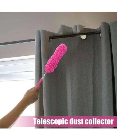 Extendable Duster | Cobweb Duster with Telescoping Pole Flexible Spider Web Brush Reusable Fiber Duster Ergonomic Cleaning Tool for Furniture Car Cobweb Hot Pink - Buy Online on GoSupps.com
