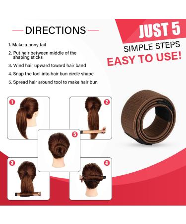 Glamza Women's Magic Hair Bun Snap Styling Donut Former French Twist Band Maker (Brown) - Buy Online on GoSupps.com