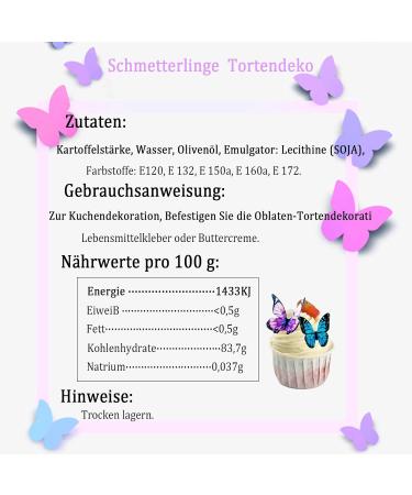 Buy Alegre Butterflies Tortendeco Edible Decorations | 40 Colorful Cake & Cupcake Toppers for Birthdays Weddings & Baptisms - International Shipping Available - Buy Online on GoSupps.com