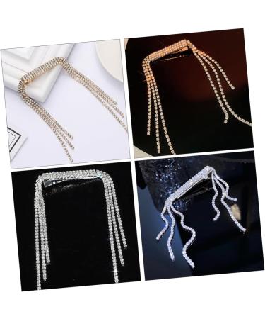 FRCOLOR Rhinestone Hairpin tassel hair clip crystal hair clip bridal headpieces for alligator hair clips for women rhinestones braided ponytail bride pin hair jewelry alloy Bobby Miss - Buy Online on GoSupps.com