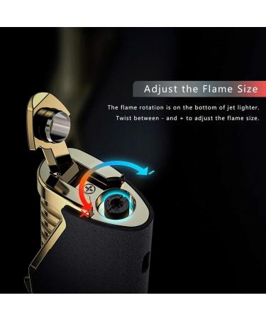 3 Jet Torch Lighter Strong Blue Flame Metal Butane Gas Windproof Cigar Lighter Candle Lighter for Smoking BBQ Cooking(Red) - Buy Online on GoSupps.com