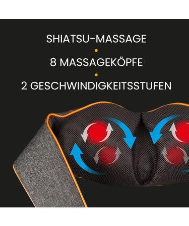 Medivon 3D Shiatsu Neck Massager with Heat - Relief for Neck & Shoulders | Portable Effective & International Shipping - Buy Online on GoSupps.com