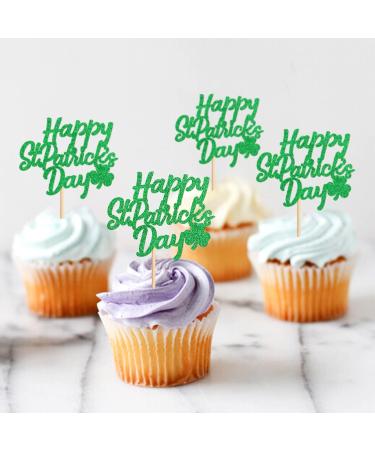 Keaziu 24 Pack Happy St. Patrick's Day Cupcake Toppers Lucky Four Leaf Shamrock Hat Cupcake Picks For Irish Festival Baby Shower Birthday Party Supplies Decoration 4 Black-12-new - Buy Online on GoSupps.com