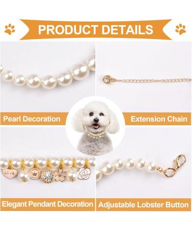 Shop Hacraho Pet Pearl Collar - Elegant Dog & Cat Necklace with Rhinestone for Small Pets - Buy Online on GoSupps.com