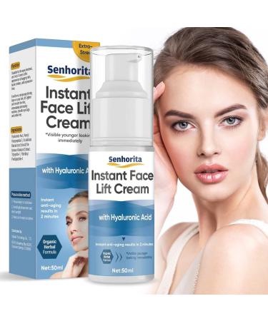 Instant Face Lift Cream Temporary Skin Tightening Cream with Hyaluronic Acid Visibly Firming Loose Sagging Skin for Face and Neck in 2 Minutes Smooth Fine Lines and Wrinkle