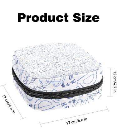 Anna Cowper Hand Drawn Back School Pattern Sanitary Napkin Storage Bag Portable Period Bag for Women & Teen Girls | Multi-Colored 1Pcs - Buy Online on GoSupps.com