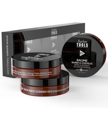 Barber Tools Beard Balm Set N 1/2/3 - 100% Natural Oils, Made in France - Nourishing & Hydrating Formula with Waxes, Butters, and Essential Oils - 3 x 30 ml - Buy Online on GoSupps.com