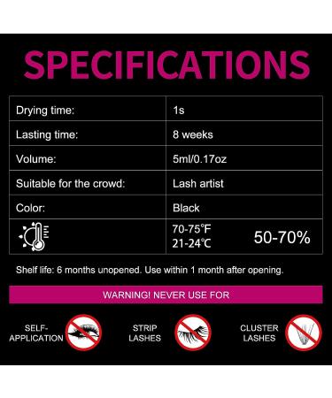 FADVAN Extra Strong Eyelash Glue 5ml - 1S Drying Time - 8 Weeks Retention - Latex Free - Professional Lash Adhesive for Semi-Permanent Extensions - 5ml - Buy Online on GoSupps.com