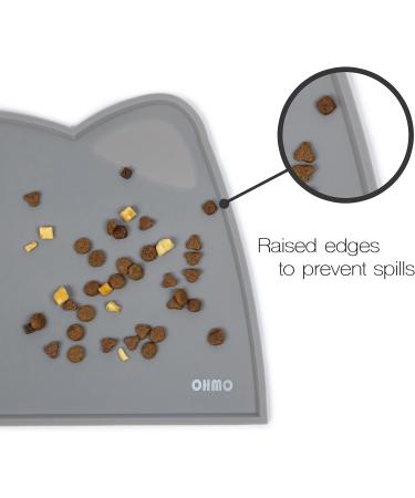 Ohmo Non-Slip Silicone Bowl Pad for Small Dogs & Cats - Waterproof Gray 52x30cm - Perfect Feeding Base - Buy Online on GoSupps.com