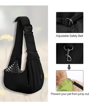 Petloft Reversible Dog Cat Sling Carrier - Hands Free Adjustable Cross Body Small Pet Carrier | Up to 4.99 KG | Black - Buy Online on GoSupps.com