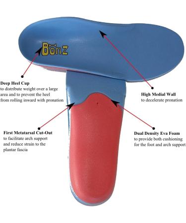 Buy Simply BONZ Total Support Full Length EVA Insoles - Large Men s 10-12 & Women s 11-13 - Blue Top/Red Heel - International Shipping Available - Buy Online on GoSupps.com