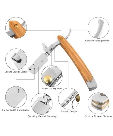Men's Straight Razor - Portable Stainless Steel Manual Shaver & Blade-Free Trimmer - Buy Online on GoSupps.com