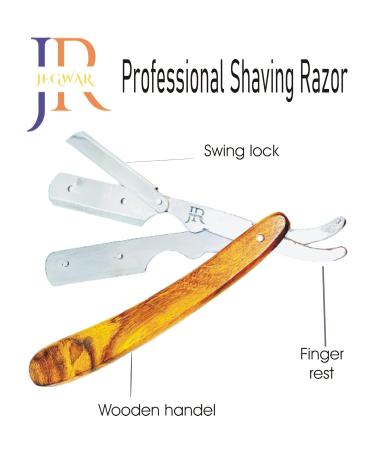 Premium Professional Straight Edge Razor with Natural Wood Scale - Durable Carbon Steel Blade + 100 Derby Blades for Ultimate Shaving Precision - Buy Online on GoSupps.com