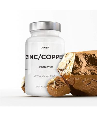 Zinc & Copper Supplement + Probiotics 3 Months Supply - 50mg Zinc Picolinate Pills - Essential Minerals, 2 Billion CFUs Probiotic - Vegan & Non-GMO - 90 Capsules - Buy Online on GoSupps.com