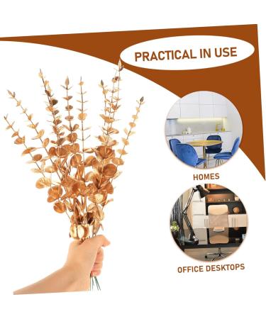 Zerodeko 20 Pcs Eucalyptus Leaves Artificial Leaves Artificial Greenery Stems Artificial Flowers Wedding Centerpiece Home Decor Gold Wedding Decor Household Decor Vase Bouquet Plastic Touch Goldenx2pcs 38X3CMx2pcs - Buy Online on GoSupps.com