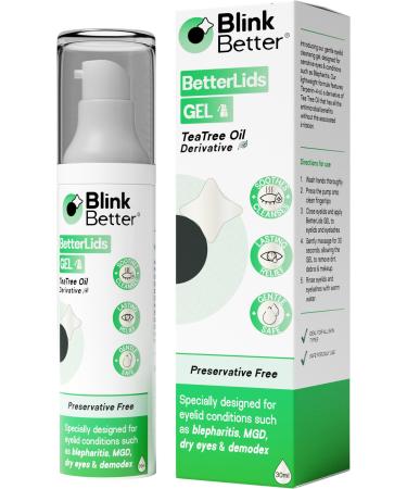 BetterLids Eyelid Cleansing Gel Gentle Centella & Tea Tree Extract Cleanser Refreshes & Cleanses for Daily Eyelid Care Preservative-Free 1.06 oz