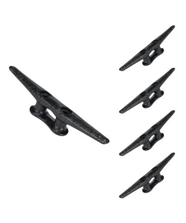 Simplified Living 6" Electrophoretic Coated Cast Iron Black Dock Cleat 8 Pack