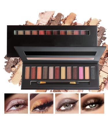 LXZJJM Professional 12 Colors Eyeshadow Palette for Nude and Neutral Makeup Looks Eyeshadow Palette Makeup with Rich and Blendable Colors for Everyday Stunning Eye Makeup (A#)