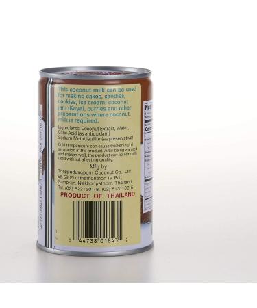 Chaokoh Coconut Milk Unsweetened 6 Pack - Premium Canned Coconut Milk from Thailand (13.5 oz) - Lactose Free, Non Dairy Vegan Milk for Curries, Drinks & Desserts - Buy Online on GoSupps.com