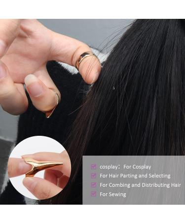 17-Piece Coldairsoap Hair Parting Tools Set with Ring Combs and Clips - Purple - Buy Online on GoSupps.com