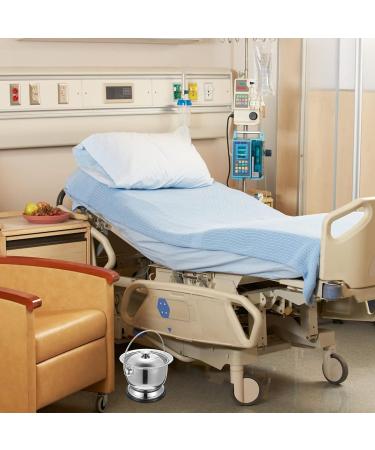 Stainless Steel Chamber Pot with Lid - Portable Urine Potty for Elderly, Adults, Kids - Bedside & Travel Spittoon Bucket - Buy Online on GoSupps.com