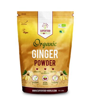 Organic Ginger Powder - Powerful Anti Inflammatory & Antioxidant - Ideal for Cooking and Tea - Ginger Root Powder 300g - Buy Online on GoSupps.com