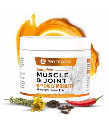 PHYTEWELL Muscle & Joint Rub Balm Morning Pain Relief for Back Knee & Shoulder - Crafted with Methanol Clove & Black Pepper to Support Recovery & Relaxation Premium Non-Greasy Texture